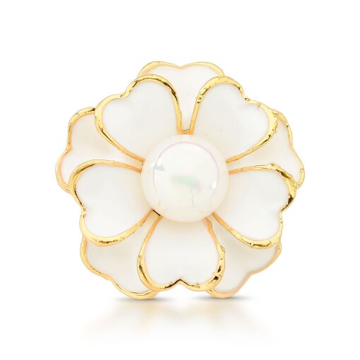 Broche Flor com Detalhe em Pérola