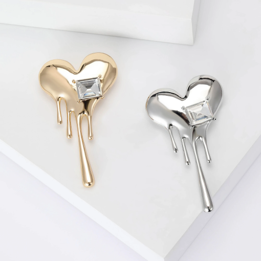 Broche Melted Heart com Detalhe Cristal