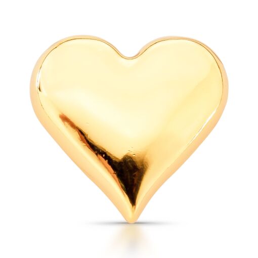 Broche Coração Liso Dourado