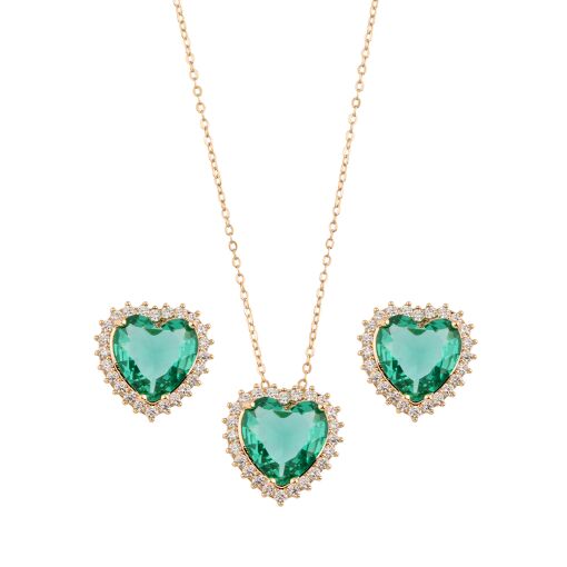 Conjunto Coração Maxi Zircônia