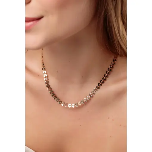 Colar Choker Corações Chapados