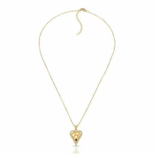 Colar Leopard Heart Cravejado com Zircônias