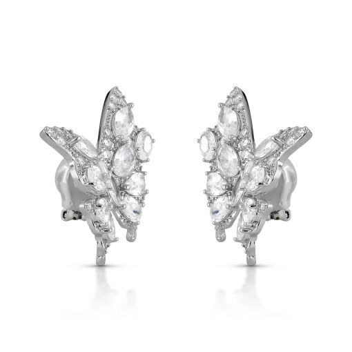 Brinco de Pressão Borboleta Cravejada Cristal