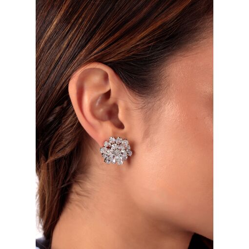 Brinco de Pressão Botão Cravejado Cristal