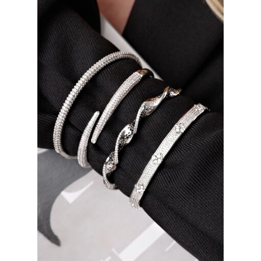 Bracelete Torcido Flower Cravejado com Zircônias
