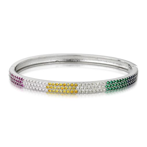 Bracelete Rainbow Cravejado com Zircônias Coloridas