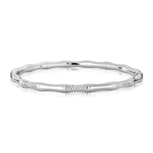 Bracelete Bamboo Glam Cravejado com Zircônias