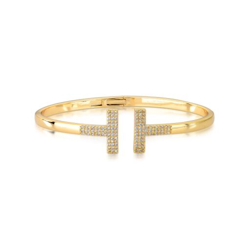 Bracelete T Wire Cravejado com Zircônias