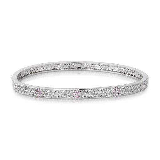 Bracelete P Trevo Cravejado com Zircônias