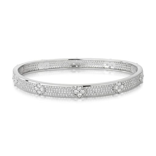 Bracelete M Trevo Cravejado com Zircônias