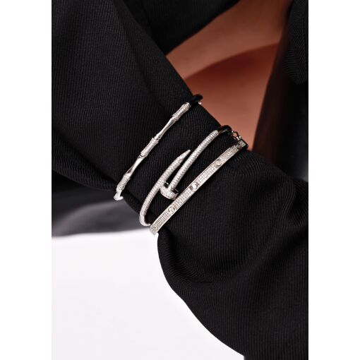 Bracelete M Trevo Cravejado com Zircônias