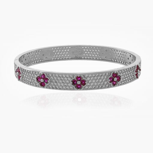 Bracelete G Trevo Cravejado com Zircônias