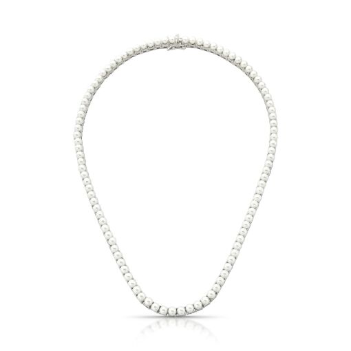 Colar Riviera de Pérolas Shell 4mm Três Garras