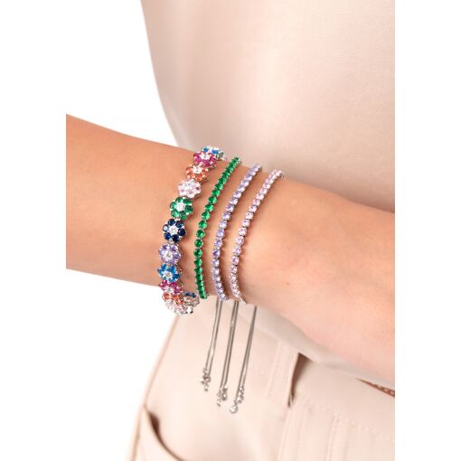 Pulseira Riviera Flores Colors Cravejado com Zircônias