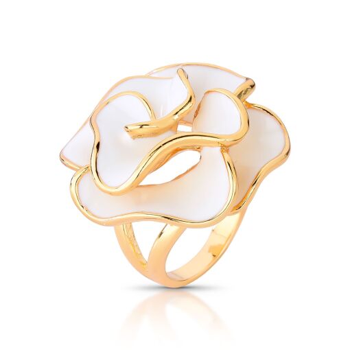 Anel Esmaltado Peónia White - Tamanhos