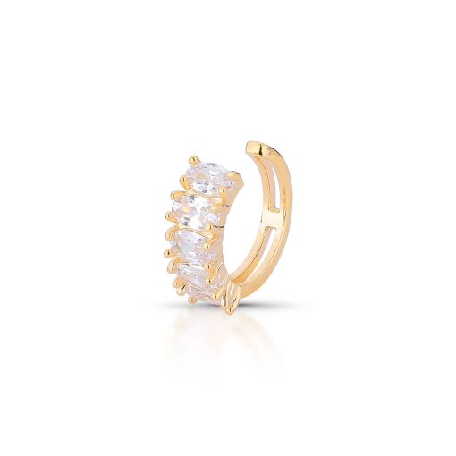 Piercing Fake Luxo Cravejado com Zircônias