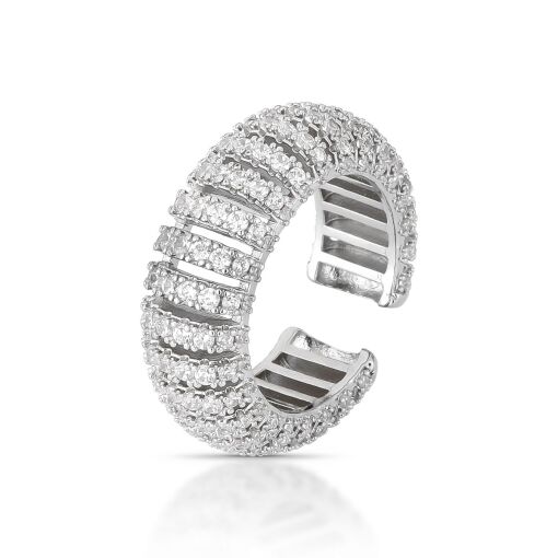 Anel Luxo Lines Cravejado com Zircônias