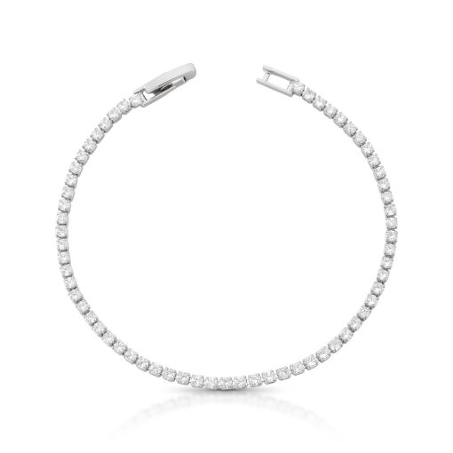 Pulseira Delicada Riviera 2mm Cravejada com Zircônias