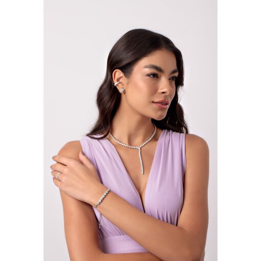 Pulseira Delicada Angelic Cravejada com Zircônias Fecho Shambala