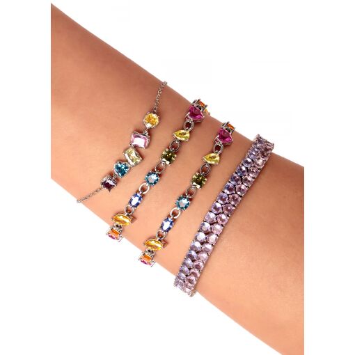 Pulseira Delicada Gema Colors Fecho Ajustável