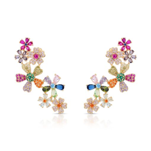 Brinco Ear Cuff Shine Garden Pino em Prata 925