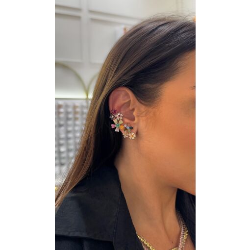 Brinco Ear Cuff Shine Garden Pino em Prata 925