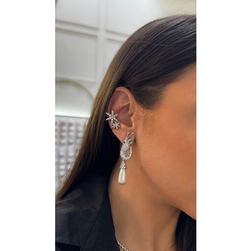 Piercing Fake Duo Stars Cravejado com Zircônias