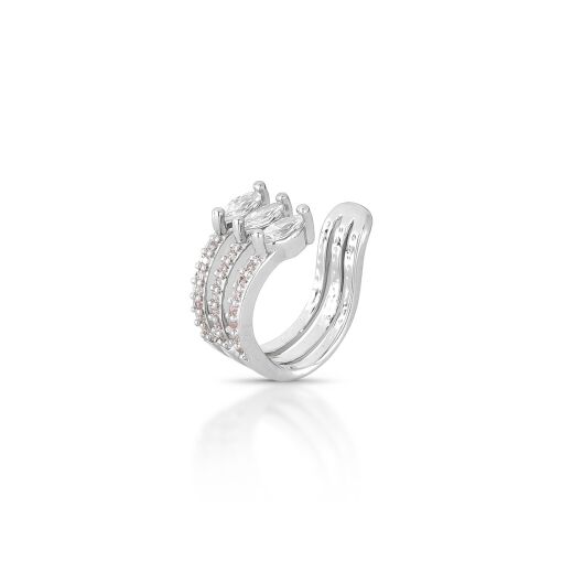 Piercing Fake Triplo Gotas Cravejado com Zircônias