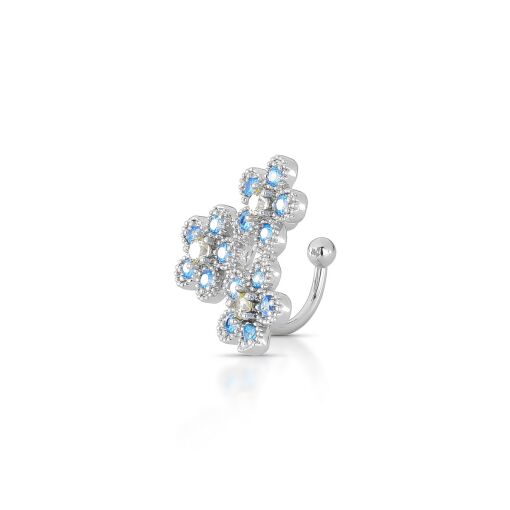 Piercing Fake Trio de Flores Cravejado com Zircônias