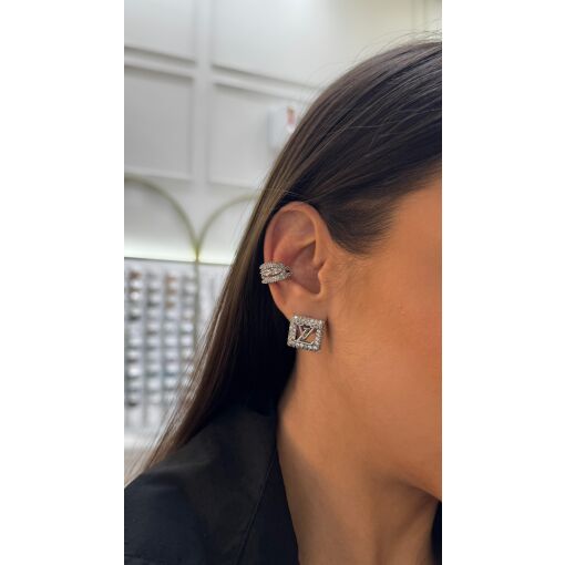 Piercing Fake Luxo Glamour Cravejado com Zircônias