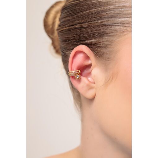 Piercing Fake Florzinha Delicada Cravejado com Zircônias