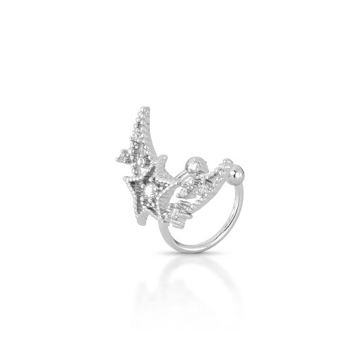 Piercing Fake Moonlight Cravejado com Zircônias
