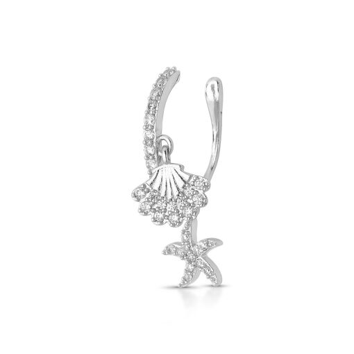 Piercing Fake Ocean Cravejado com Zircônias