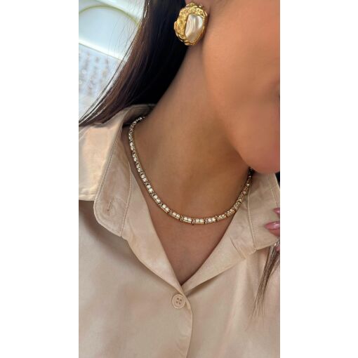 Colar Riviera Sixty-Eight Stones Duo Banho Cravejado com Zircônias