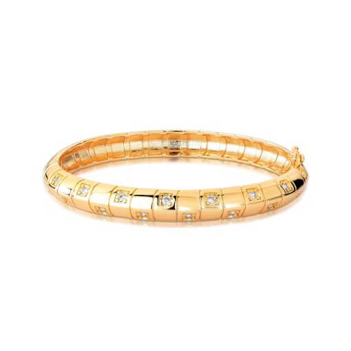Bracelete Brilho Intercalado com Zircônias Cravejadas