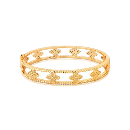 Bracelete Vazado com Trevos Cravejados com Zircônias