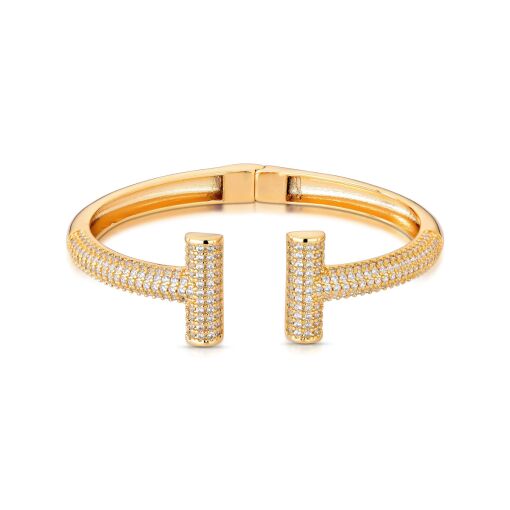 Bracelete T Wire Maxi Cravejado com Zircônias