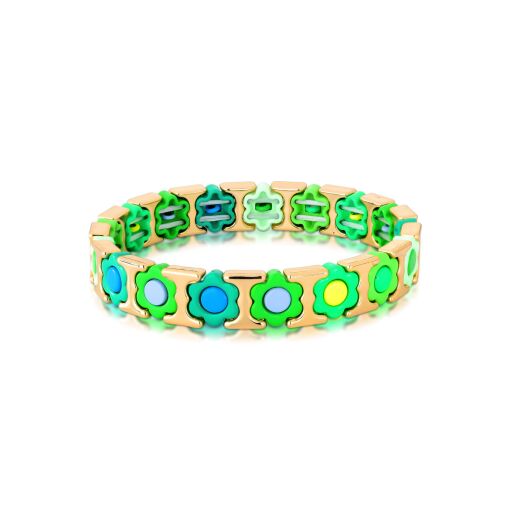 Pulseira Elástica em Resina Flowers Colors - SEM GARANTIA