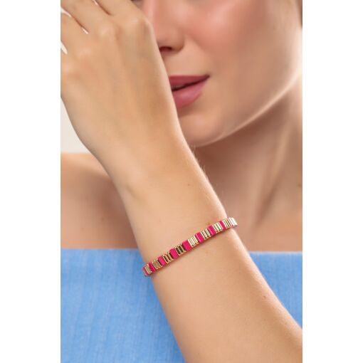 Pulseira Elástica em Resina Duo Lines Colors - SEM GARANTIA