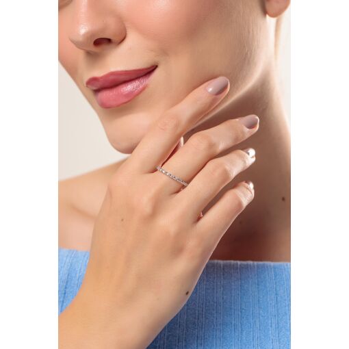 Anel Delicate Glow Cravejado com Micro Zircônias - AJUSTÁVEL