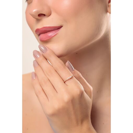 Anel Delicado Três Pérolas Shell Cravejado com Zircônias - AJUSTÁVEL