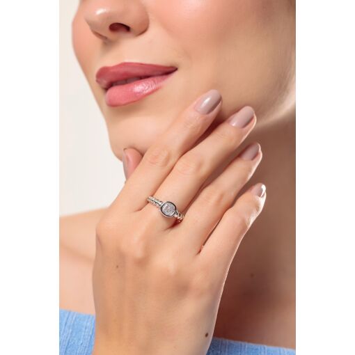 Anel Grid Zircônia com Trama Cruzada - AJUSTÁVEL