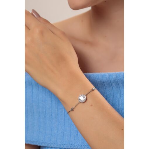 Pulseira Ponto de Luz Rose Glow Cravejada com Zircônias