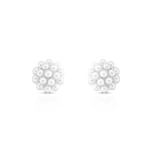 Brinco Dandelion Pérola Shell Pino em Prata 925
