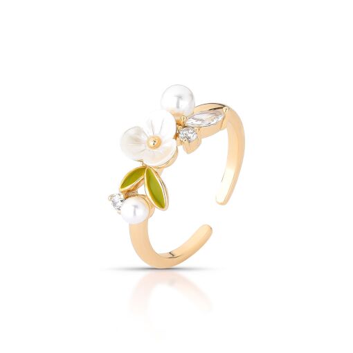 Anel Love Garden com Flor em Acetato - AJUSTÁVEL