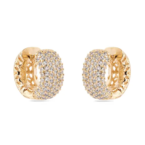 Brinco Argola Click Lux Cravejado com Zircônias