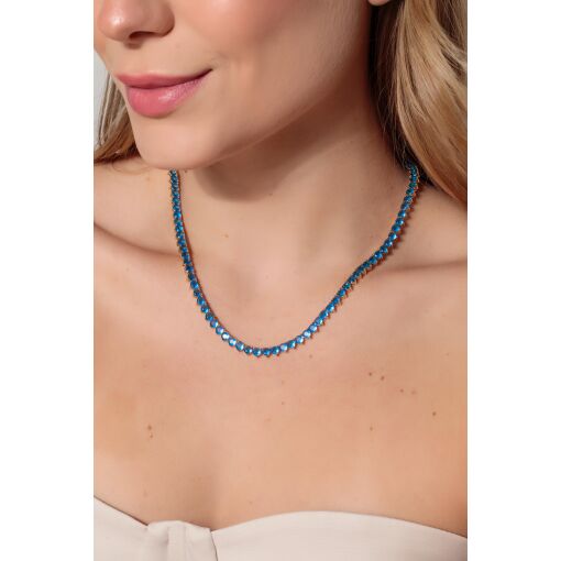 Colar Riviera Azul Safira - 4mm Três Garras