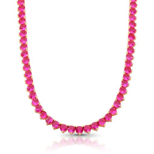 Colar Riviera Pink - 4mm Três Garras