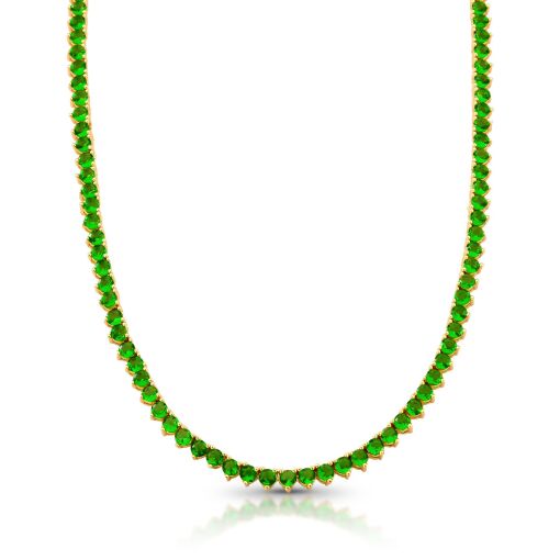 Colar Riviera Esmeralda - 3mm Três Garras