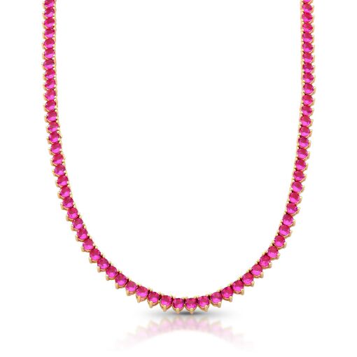 Colar Riviera Pink - 3mm Três Garras